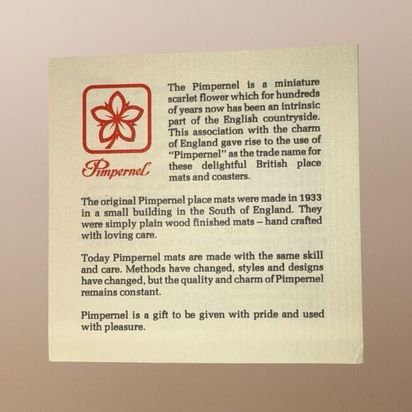 Set of 5 Vintage Pimpernel Coasters with Oriental Floral Design Made in England - Picture 6 of 7